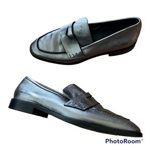 Aquatalia metallic loafers size 9
